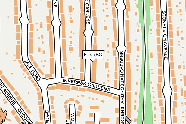 KT4 7BG map - OS OpenMap – Local (Ordnance Survey)