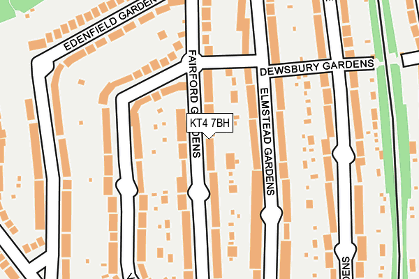 KT4 7BH map - OS OpenMap – Local (Ordnance Survey)