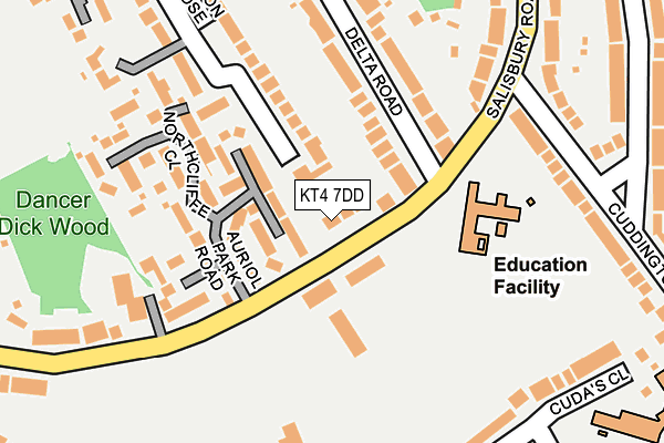 KT4 7DD map - OS OpenMap – Local (Ordnance Survey)
