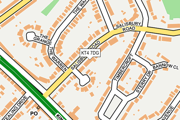 KT4 7DG map - OS OpenMap – Local (Ordnance Survey)