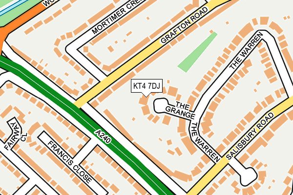 KT4 7DJ map - OS OpenMap – Local (Ordnance Survey)
