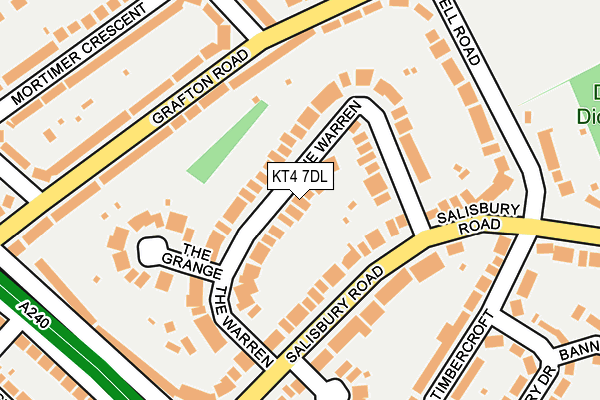 KT4 7DL map - OS OpenMap – Local (Ordnance Survey)