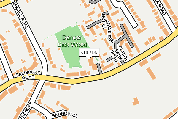 KT4 7DN map - OS OpenMap – Local (Ordnance Survey)