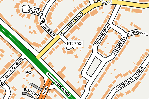 KT4 7DQ map - OS OpenMap – Local (Ordnance Survey)
