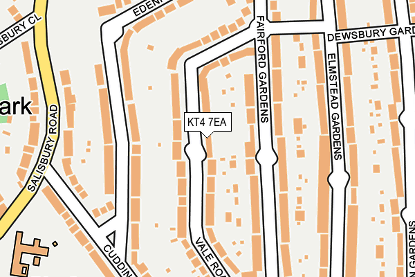 KT4 7EA map - OS OpenMap – Local (Ordnance Survey)