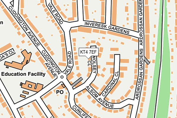 KT4 7EF map - OS OpenMap – Local (Ordnance Survey)