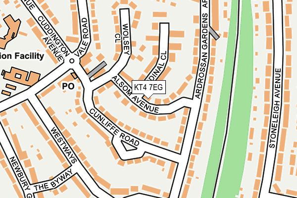 KT4 7EG map - OS OpenMap – Local (Ordnance Survey)