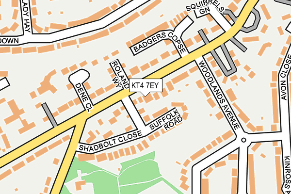 KT4 7EY map - OS OpenMap – Local (Ordnance Survey)