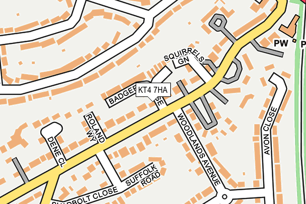 KT4 7HA map - OS OpenMap – Local (Ordnance Survey)