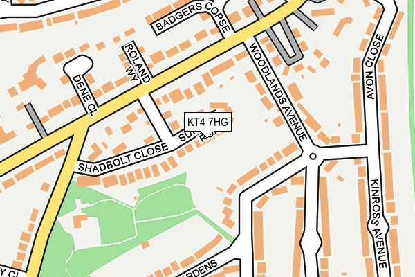 KT4 7HG map - OS OpenMap – Local (Ordnance Survey)