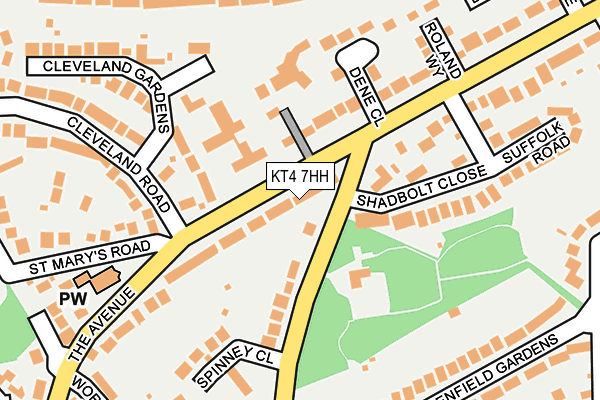 KT4 7HH map - OS OpenMap – Local (Ordnance Survey)