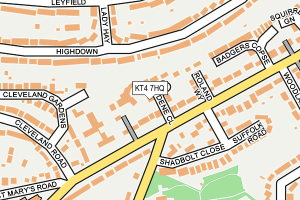 KT4 7HQ map - OS OpenMap – Local (Ordnance Survey)