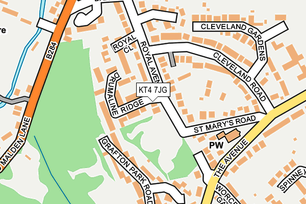 KT4 7JG map - OS OpenMap – Local (Ordnance Survey)