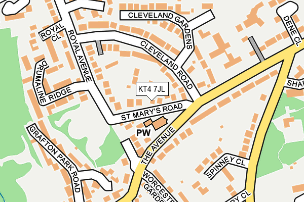 KT4 7JL map - OS OpenMap – Local (Ordnance Survey)