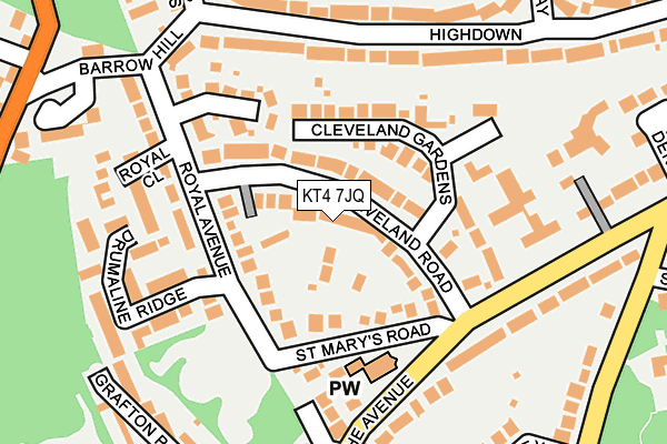 KT4 7JQ map - OS OpenMap – Local (Ordnance Survey)