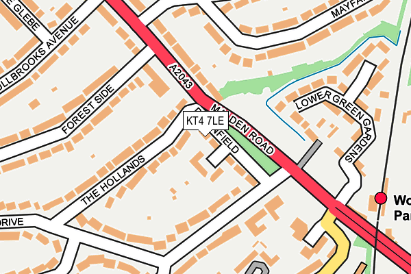 KT4 7LE map - OS OpenMap – Local (Ordnance Survey)