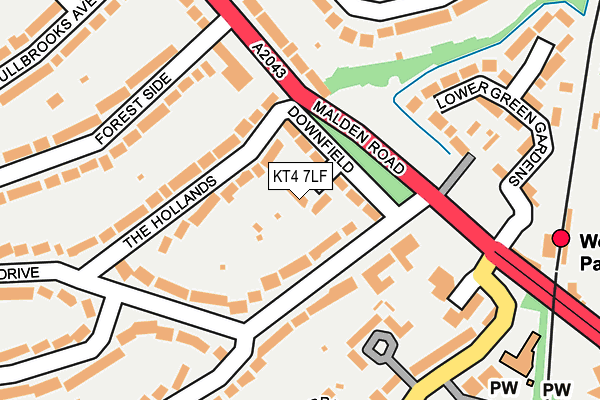 KT4 7LF map - OS OpenMap – Local (Ordnance Survey)