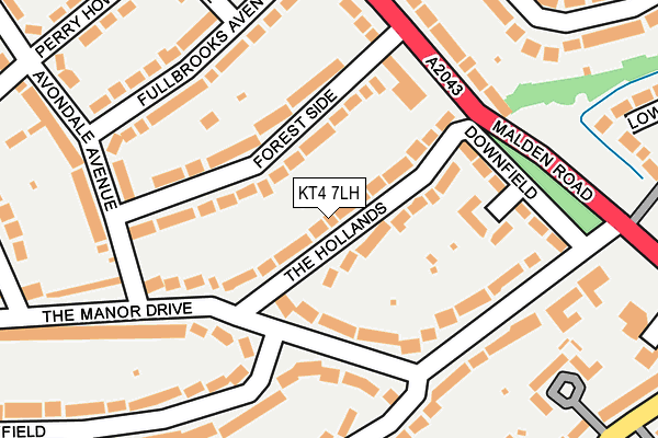 KT4 7LH map - OS OpenMap – Local (Ordnance Survey)