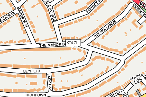 KT4 7LJ map - OS OpenMap – Local (Ordnance Survey)