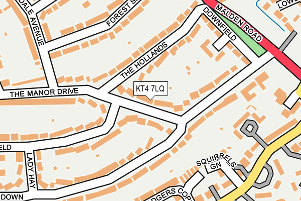KT4 7LQ map - OS OpenMap – Local (Ordnance Survey)