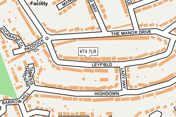 KT4 7LR map - OS OpenMap – Local (Ordnance Survey)