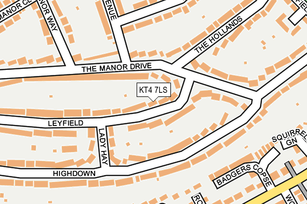KT4 7LS map - OS OpenMap – Local (Ordnance Survey)