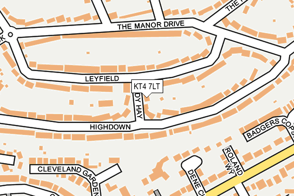 KT4 7LT map - OS OpenMap – Local (Ordnance Survey)
