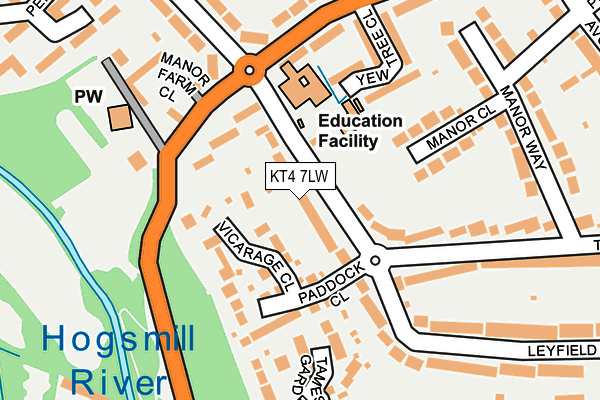 KT4 7LW map - OS OpenMap – Local (Ordnance Survey)