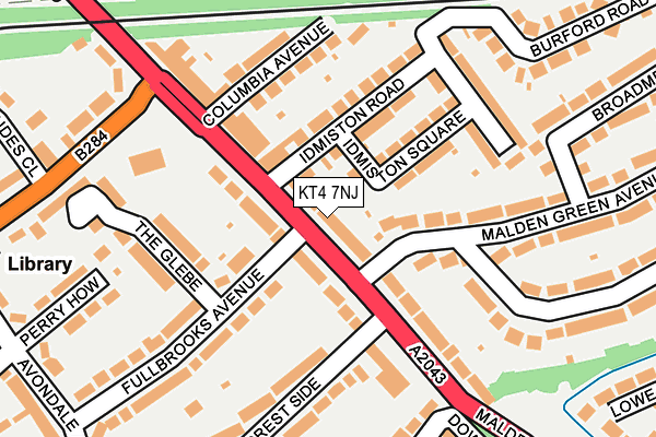 KT4 7NJ map - OS OpenMap – Local (Ordnance Survey)