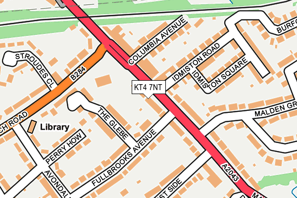 KT4 7NT map - OS OpenMap – Local (Ordnance Survey)