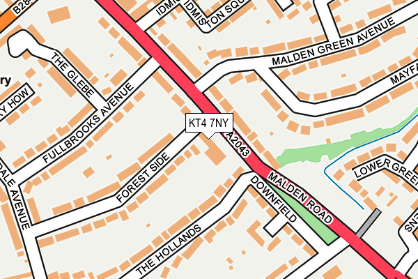 KT4 7NY map - OS OpenMap – Local (Ordnance Survey)