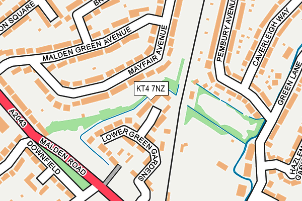 KT4 7NZ map - OS OpenMap – Local (Ordnance Survey)