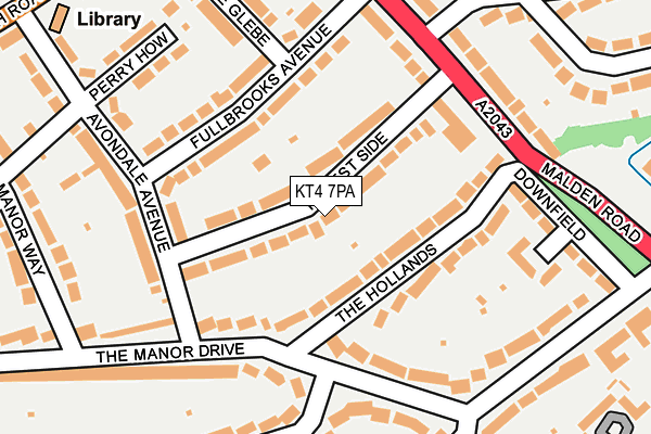 KT4 7PA map - OS OpenMap – Local (Ordnance Survey)