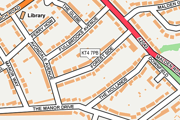 KT4 7PB map - OS OpenMap – Local (Ordnance Survey)