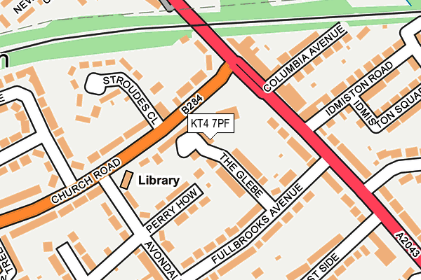 KT4 7PF map - OS OpenMap – Local (Ordnance Survey)