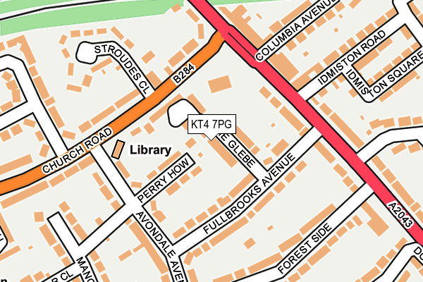 KT4 7PG map - OS OpenMap – Local (Ordnance Survey)