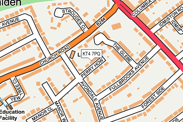 KT4 7PQ map - OS OpenMap – Local (Ordnance Survey)