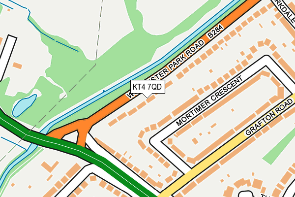 KT4 7QD map - OS OpenMap – Local (Ordnance Survey)