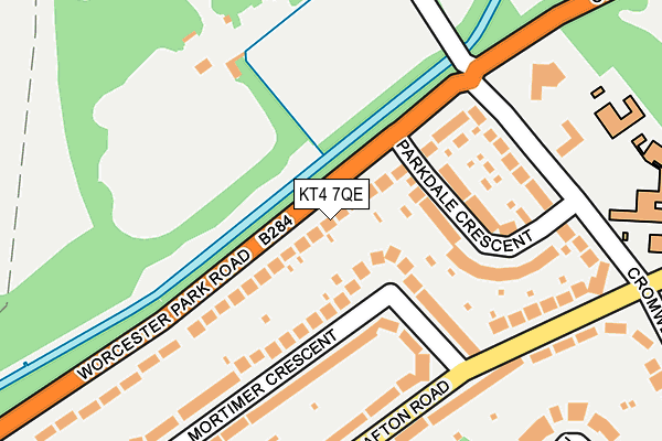 KT4 7QE map - OS OpenMap – Local (Ordnance Survey)