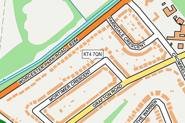 KT4 7QN map - OS OpenMap – Local (Ordnance Survey)