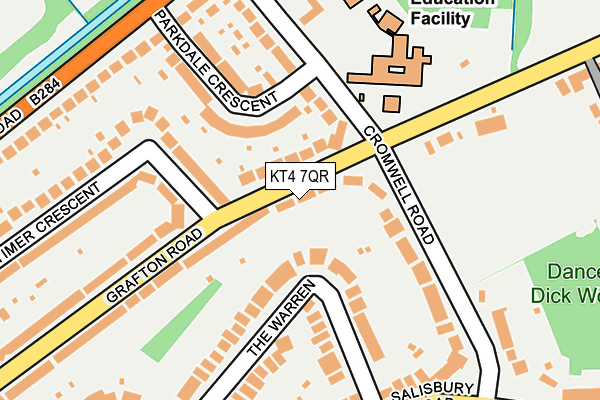 KT4 7QR map - OS OpenMap – Local (Ordnance Survey)