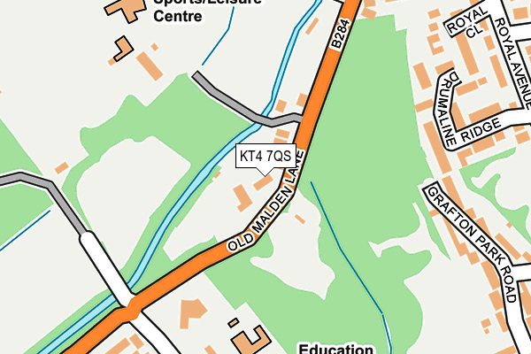 KT4 7QS map - OS OpenMap – Local (Ordnance Survey)
