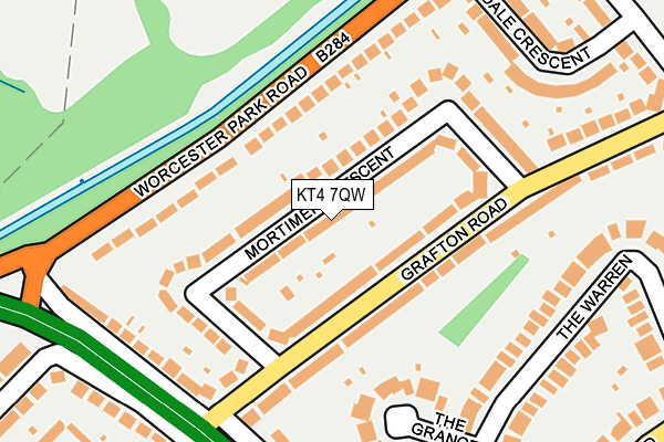 KT4 7QW map - OS OpenMap – Local (Ordnance Survey)