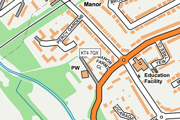 KT4 7QX map - OS OpenMap – Local (Ordnance Survey)