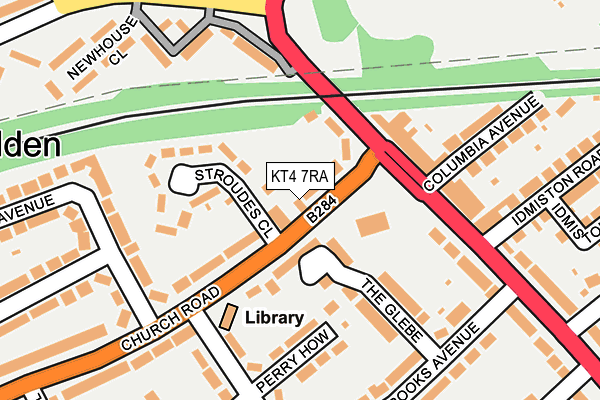 KT4 7RA map - OS OpenMap – Local (Ordnance Survey)