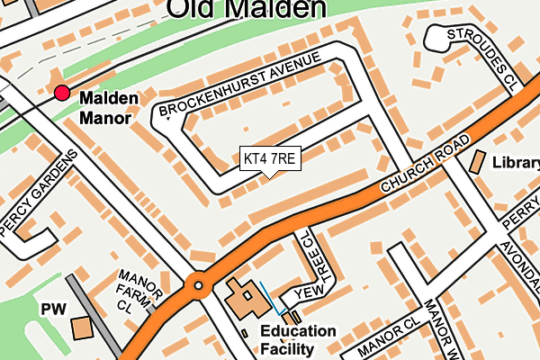 KT4 7RE map - OS OpenMap – Local (Ordnance Survey)