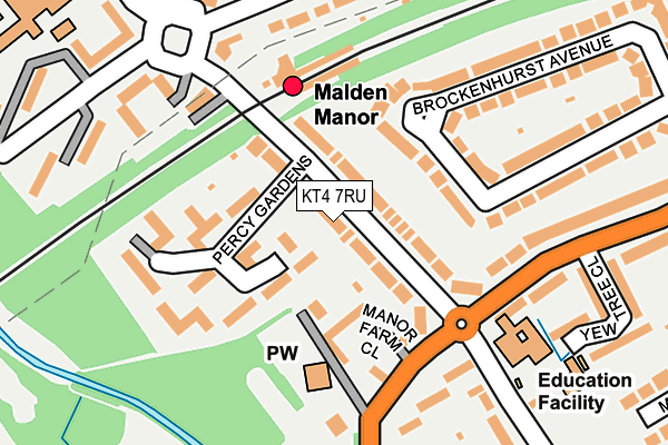 KT4 7RU map - OS OpenMap – Local (Ordnance Survey)