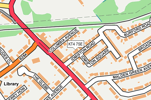 KT4 7SE map - OS OpenMap – Local (Ordnance Survey)
