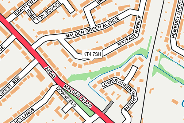 KT4 7SH map - OS OpenMap – Local (Ordnance Survey)