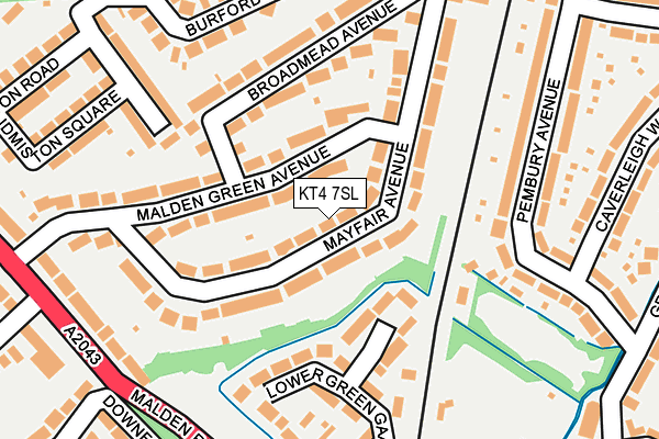 KT4 7SL map - OS OpenMap – Local (Ordnance Survey)